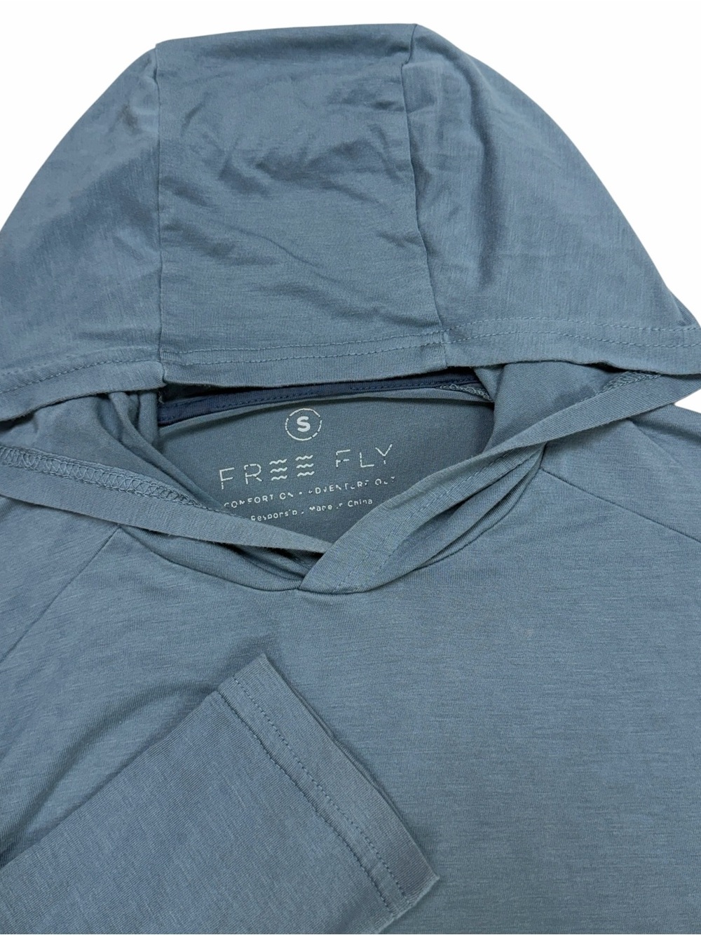 Free Fly Hoodie Mens Small Blue Bamboo Shade Lightweight Performance Sun UV UPF